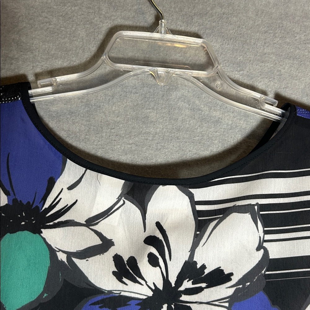 ALFRED DUNNER Tropical Cruise Vacation Spring Summer Cool Oversized Floral Top - Picture 4 of 14